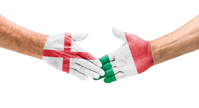 Handshake England und Italien