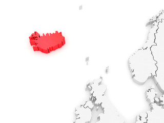 Map of Europe and Iceland.