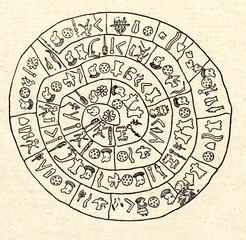 Crete,  Phaistos disk, side A