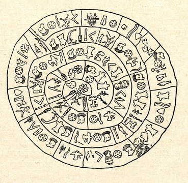 Crete,  Phaistos disk, side A