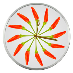 pendule pimentée