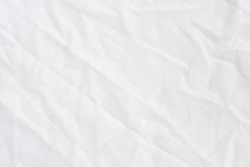 Fototapeta na wymiar Zmarszczka biała bawełna poliester tkaniny tekstury.