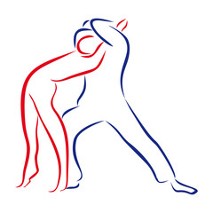 the outline of dancing couples