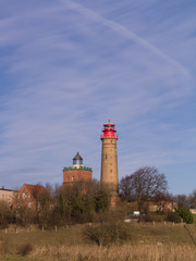 Fototapeta na wymiar Die Leuchttürme am Kap Arkona auf Insel Rügen