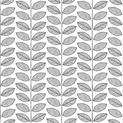 Plant seamless pattern in black and white