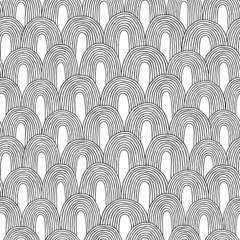 Knitted Fabrics seamless pattern in black and white