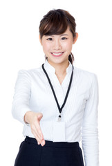 Businesswoman giving hand shake