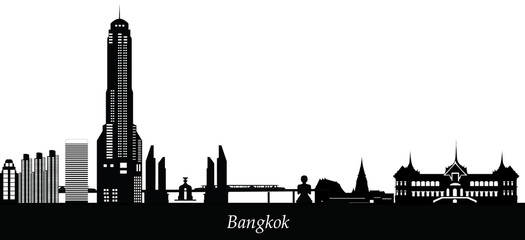 bangkok skyline - obrazy, fototapety, plakaty
