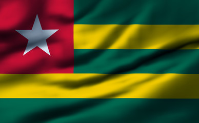 Obraz premium Waving flag, design 1 - Togo