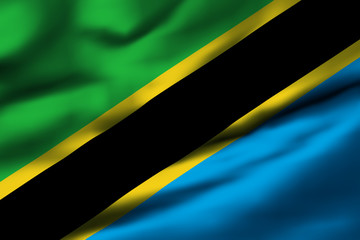 Waving flag, design 1 - Tanzania