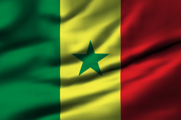 Fototapeta premium Waving flag, design 1 - Senegal