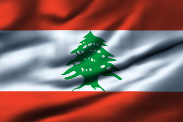 Waving flag, design 1 - Lebanon