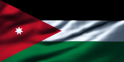 Waving flag, design 1 - Jordan