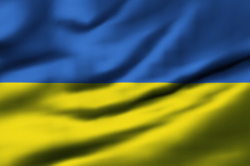 Waving flag, design 1 - Ukraine