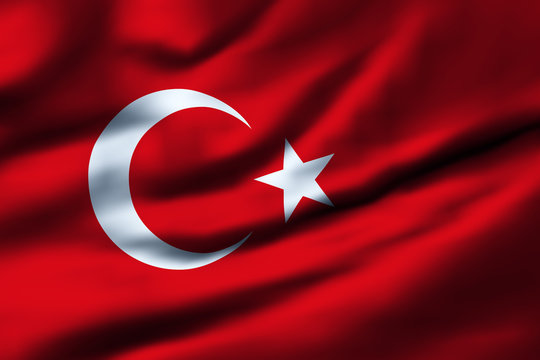 Waving flag, design 1 - Turkey