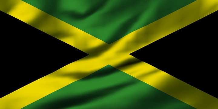 Waving flag, design 1 - Jamaica