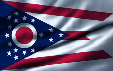 Waving flag, design 1 - Ohio