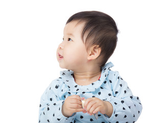 Adorable baby looking aside