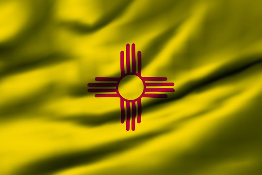 Waving flag, design 1 - New Mexico