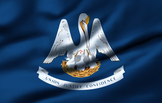 Waving flag, design 1 - Louisiana