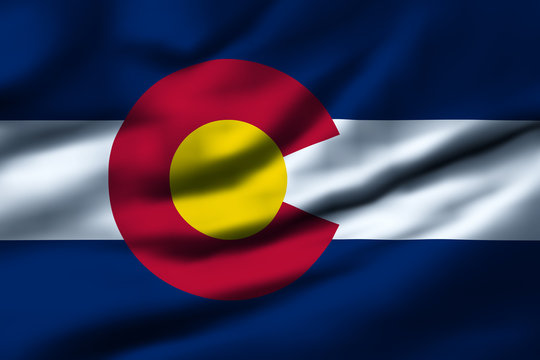 Waving flag, design 1 - Colorado