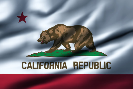 Waving flag, design 1 - California