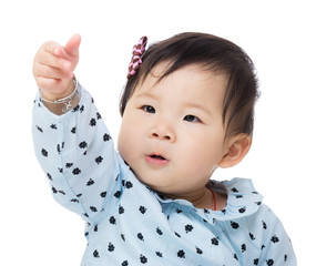 Child girl hand up