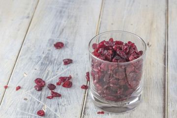 Dried Cranberries in a Glass