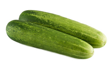fresh cucumbers isolated on white