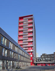 red apartment building
