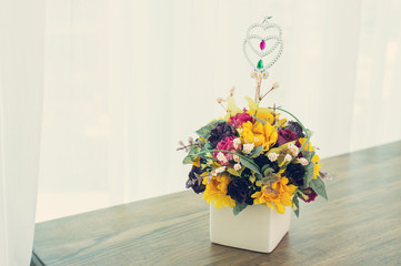 Decorative artificial flower in vintage color