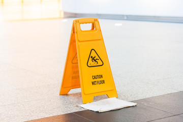 wet floor caution sign
