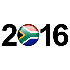 Naklejka premium South Africa flag button