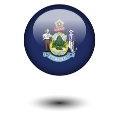 Flag button illustration - Maine