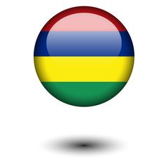 Flag button illustration - Mauritius