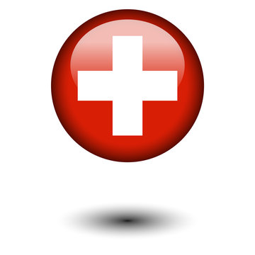Flag button illustration - Switzerland