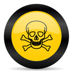 skull black yellow web icon