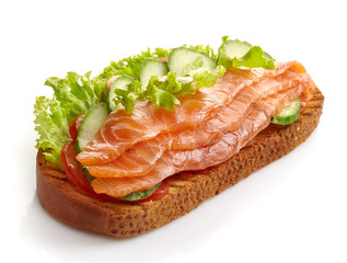 toasted bread with salmon
