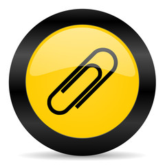 paperclip black yellow web icon