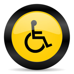 wheelchair black yellow web icon