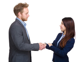 Two business person shaking hand