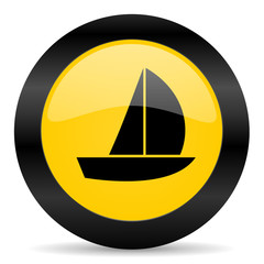 yacht black yellow web icon