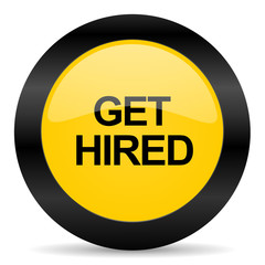 get hired black yellow web icon