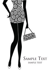 Woman with a retro black and white dress