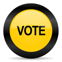vote black yellow web icon
