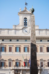 Fototapeta na wymiar Facade of the Palace of Montecitorio in Rome in Italy