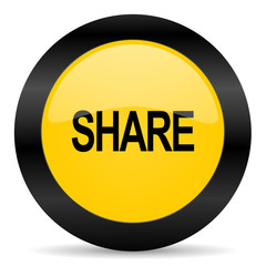 share black yellow web icon