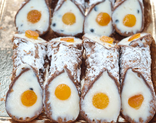 Sicilian cannoli with orange