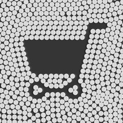 pills concept: shopping, trolley