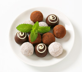 Assorted chocolate truffles